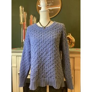 Seven7 Premium Quality Brand Womens Blue Textured Knit Sweater M M